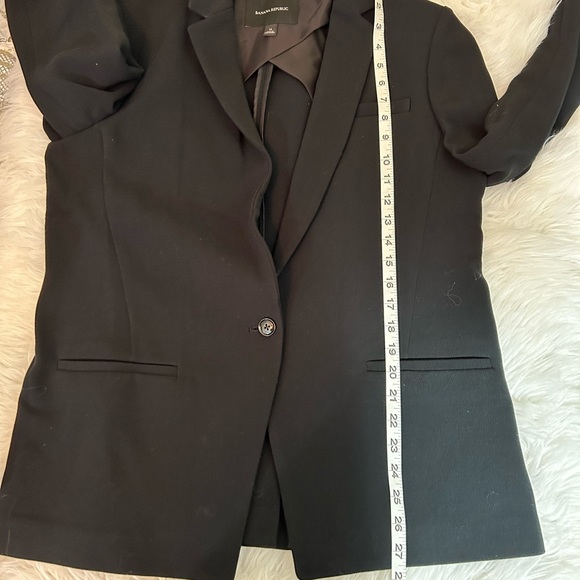Banana Republic Size 14 Womens Blazer Black One Button Long Sleeve Stretch. - Picture 9 of 10